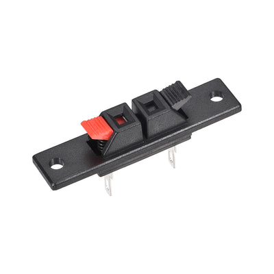 Harfington Uxcell 2 Way Spring Speaker Terminal Clip Push Release Connector Audio Cable Terminals Strip Block WP2-35