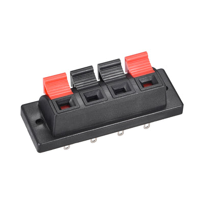 uxcell Uxcell 4 Way Spring Speaker Terminal Clip Push Release Connector Audio Cable Terminals Strip Block WP4-10