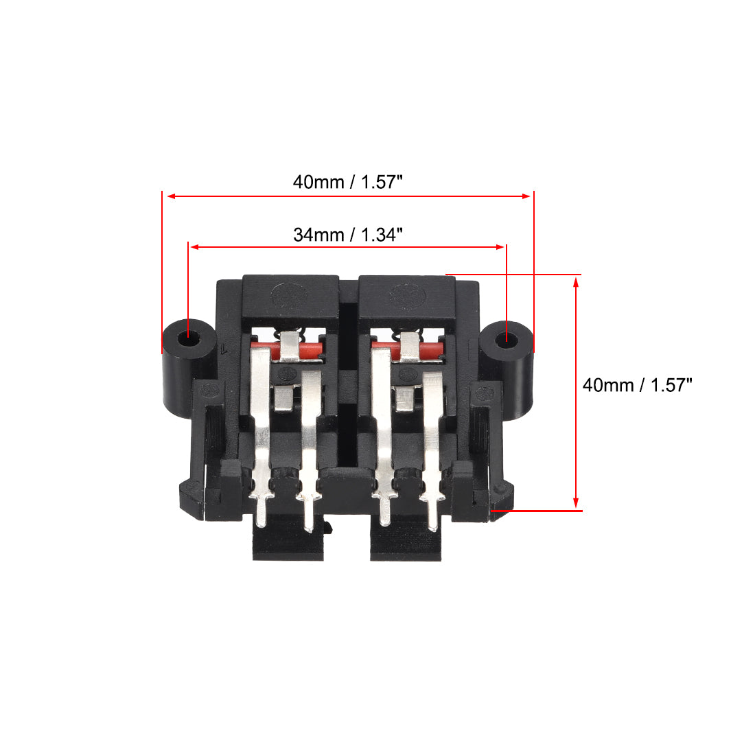 uxcell Uxcell 2 Row 4 Way Spring Terminal Clip Push Release Connector Cable Block WP4-15 2Pcs