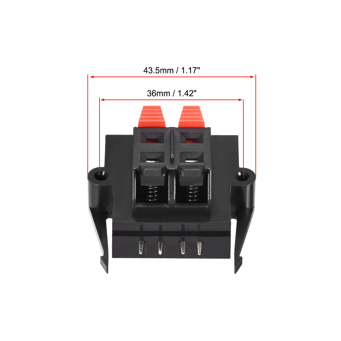 uxcell Uxcell 2 Row 4 Way Spring Speaker Terminal Clip Push Release Connector Audio Cable Terminals Strip Block WP4-11