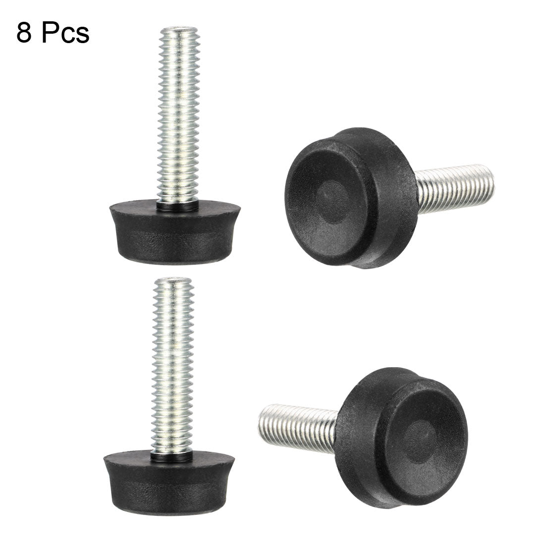 uxcell Uxcell Furniture Levelers, 7mm to 21mm Adjustable Height M6 x 25mm Threaded, 8Pcs