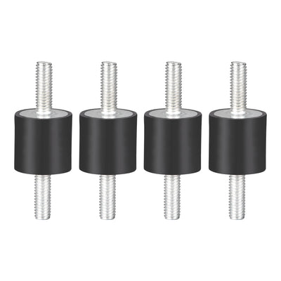 uxcell Uxcell 20 x 20mm Rubber Mounts,Vibration Isolators,with M6  x 18mm Studs 4pcs