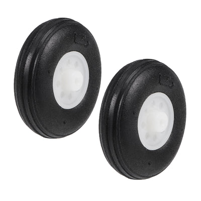 Harfington Uxcell Tire and Wheel Sets for RC Airplane,PU Sponge Tire with Plastic Hub,1.25" 2pcs