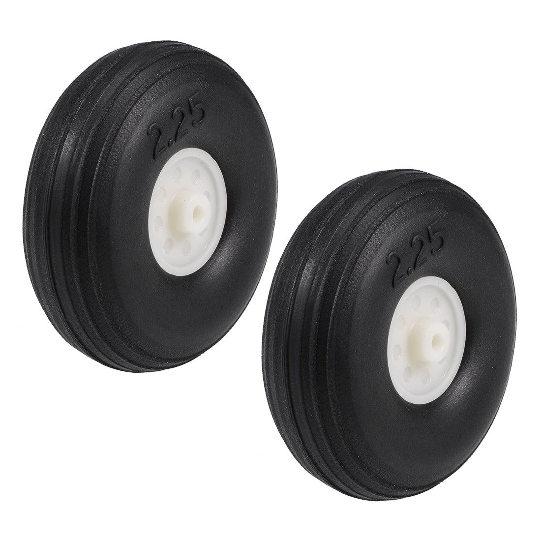 uxcell Uxcell Tire and Wheel Sets for RC Airplane,PU Sponge Tire with Plastic Hub,2.25" 2pcs