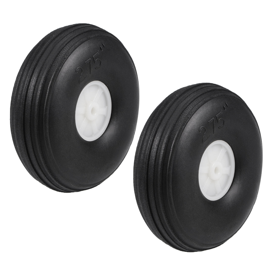 uxcell Uxcell Tire and Wheel Sets for RC Airplane,PU Sponge Tire with Plastic Hub,2.75" 2pcs