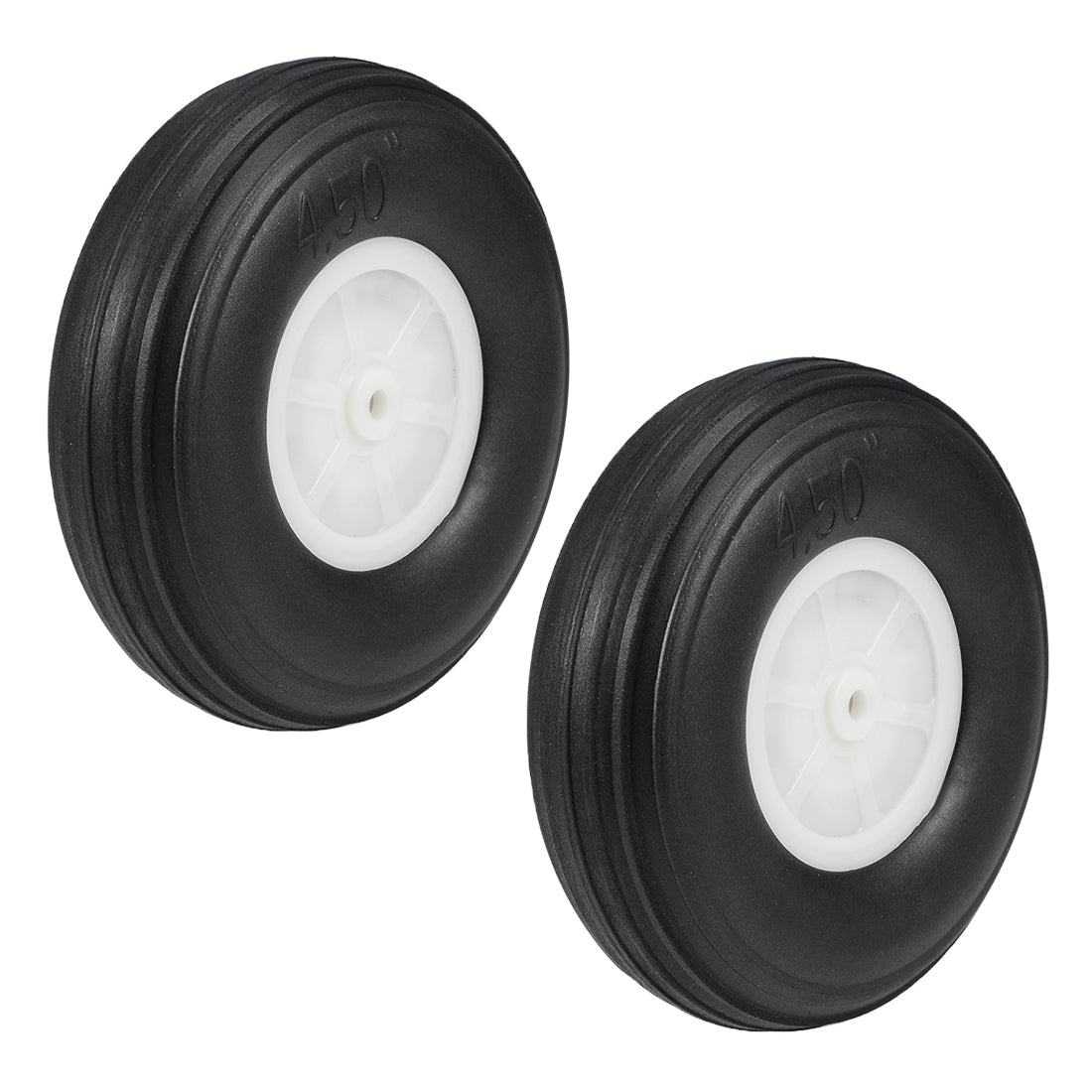 uxcell Uxcell Tire and Wheel Sets for RC Airplane,PU Sponge Tire with Plastic Hub,4.5" 2pcs
