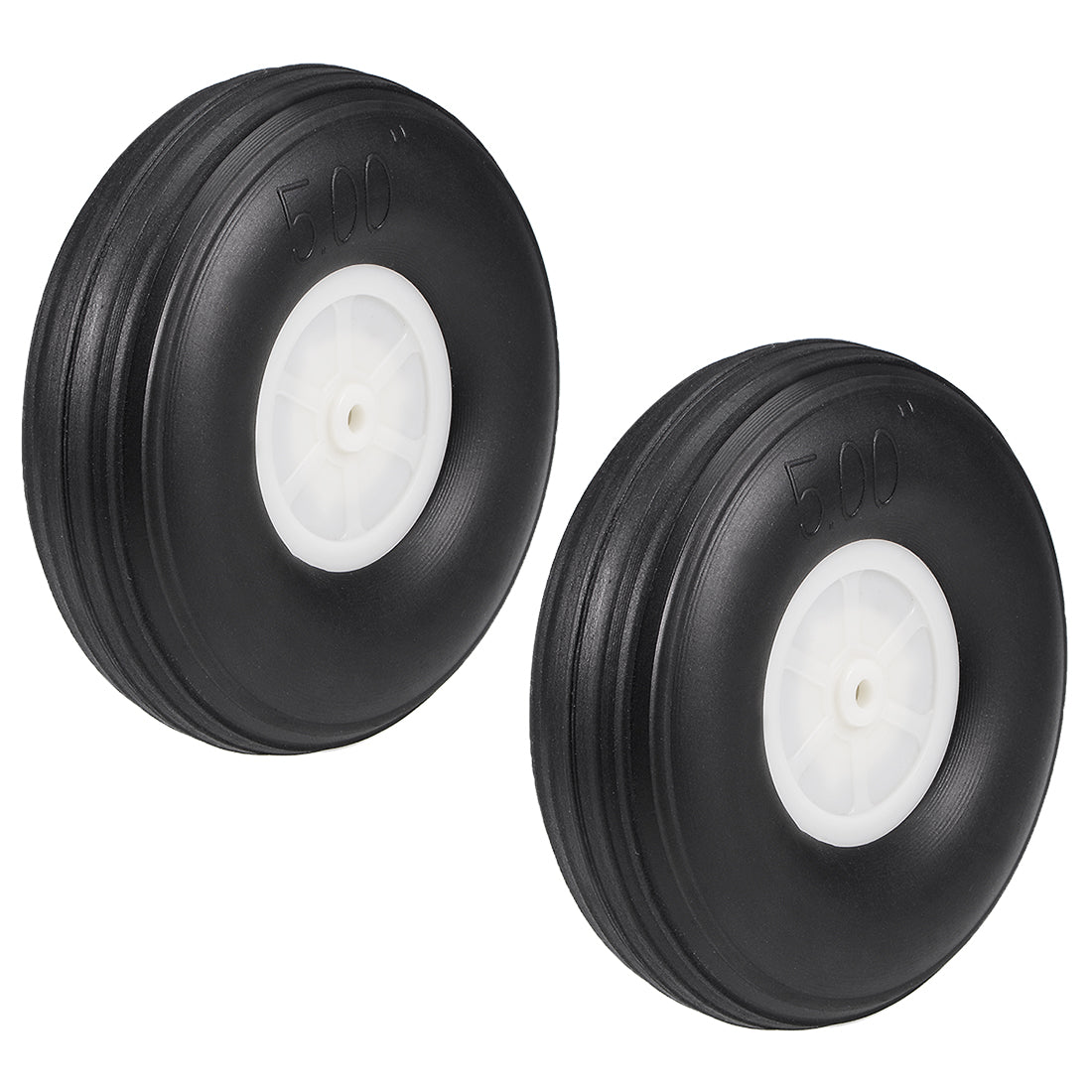 uxcell Uxcell Tire and Wheel Sets for RC Car Airplane,PU Sponge Tire with Plastic Hub,5" 2pcs