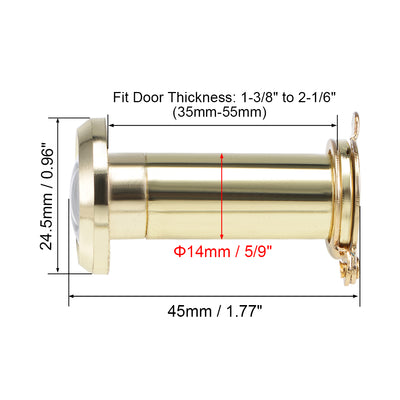 Harfington Uxcell Brass Door Viewer for 35mm-55mm Doors, Polished Gold Finish, 3 Pcs
