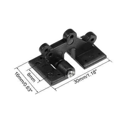 Harfington Uxcell RC Hinges Adjustable Hatch Hinge L30 x W16 mm, for RC Model Airplane Parts Black 6pcs