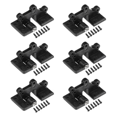 Harfington Uxcell RC Hinges Adjustable Hatch Hinge L30 x W16 mm, for RC Model Airplane Parts Black 6pcs