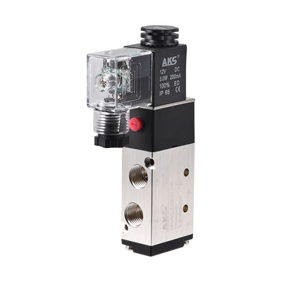 Harfington Uxcell 4V210-08 Pneumatic Air Single Electrical Control Solenoid Valve DC 12V 5 Way 2 Position 1/4" G  Thread Internally Piloted Acting Type
