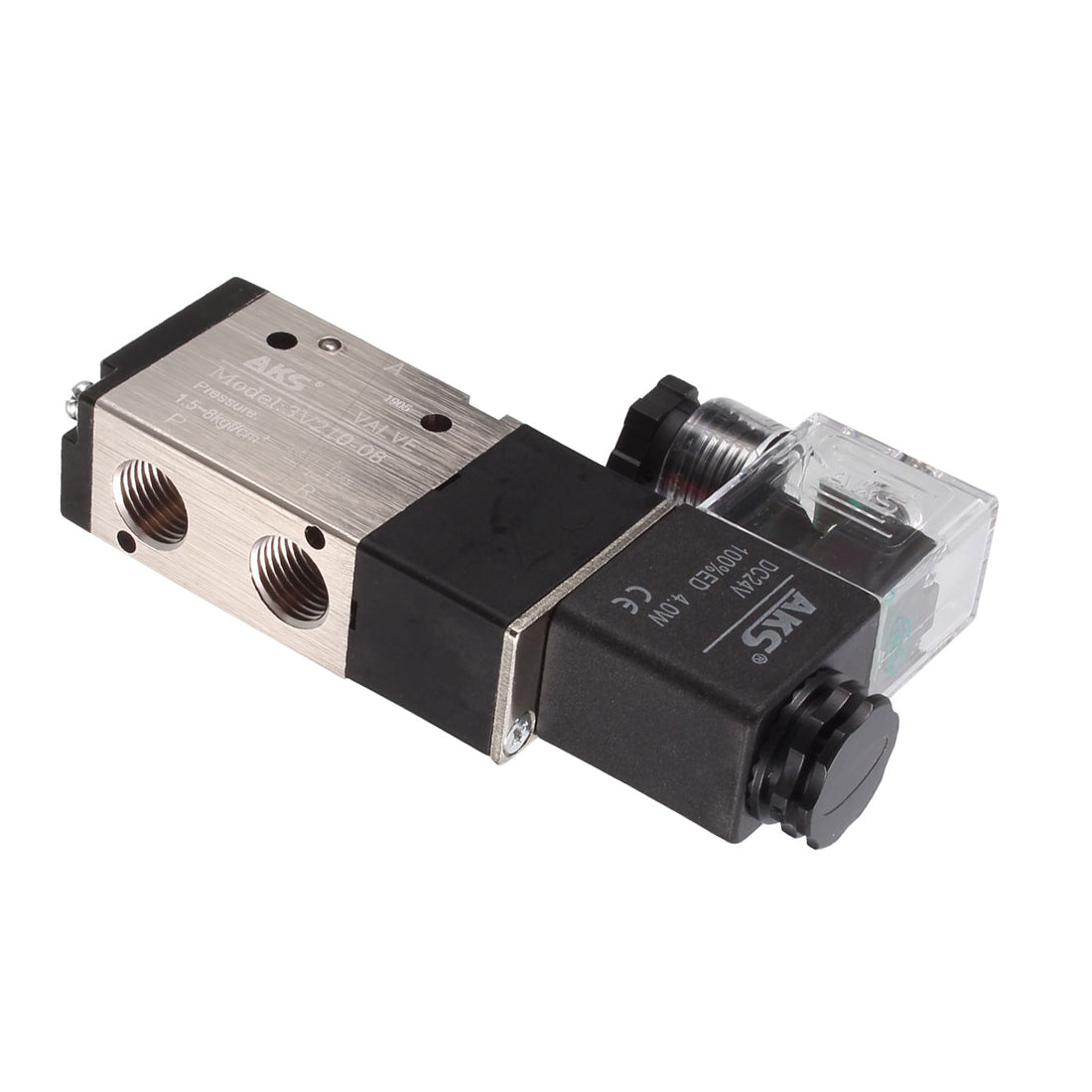 uxcell Uxcell 3V210-08 Pneumatic Air NC Single Electrical Control Solenoid Valve DC 24V 3 Way 2 Position 1/4" G  Thread Internally Piloted Acting Type