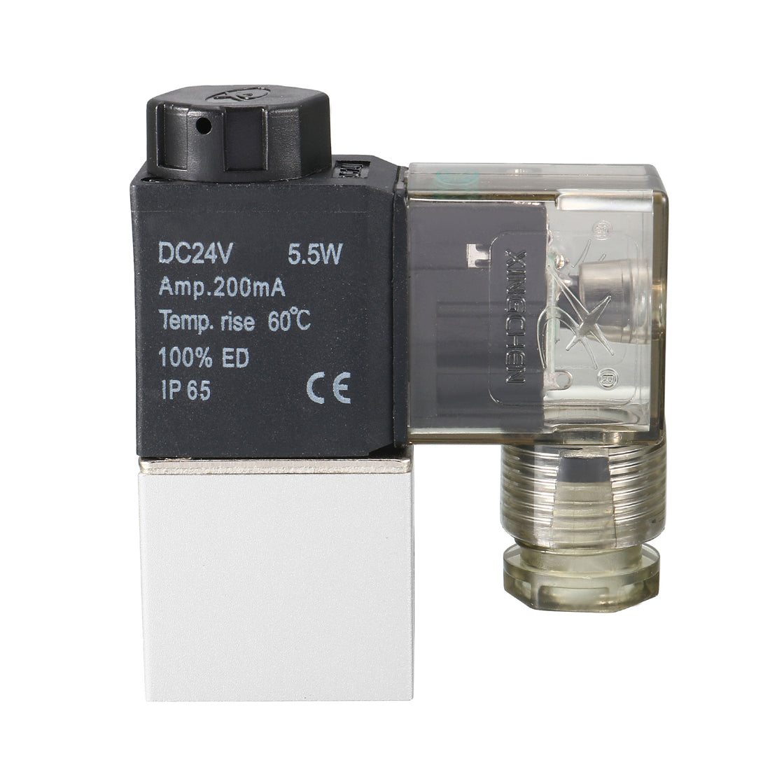 uxcell Uxcell 2V025-08 Pneumatic Air NC Single Electrical Control Solenoid Valve DC 24V 2 Way 2 Position 1/4" PT Internally Piloted Acting Type