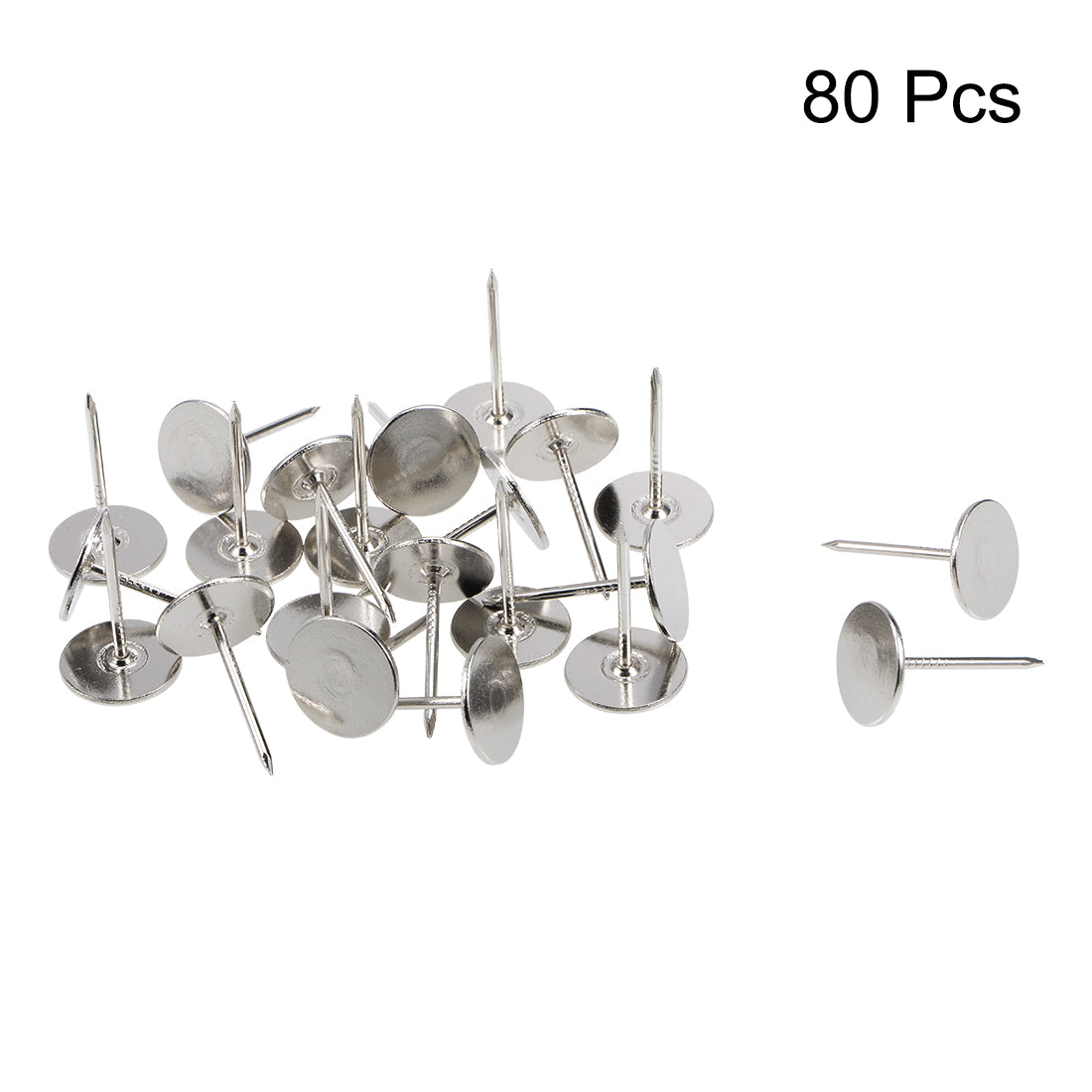 uxcell Uxcell Upholstery Nails Tacks 16mmx25mm Flat Head Furniture Nails Silver Tone 80 Pcs