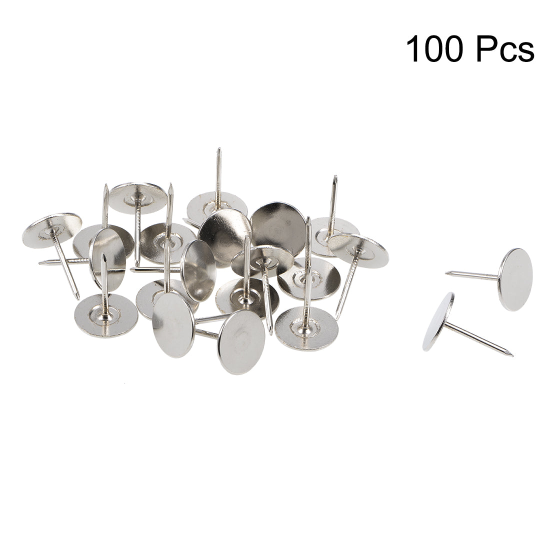 uxcell Uxcell Upholstery Nails Tacks 9.5mmx10mm Flat Head Furniture Nails Pins Silver Tone 100 Pcs