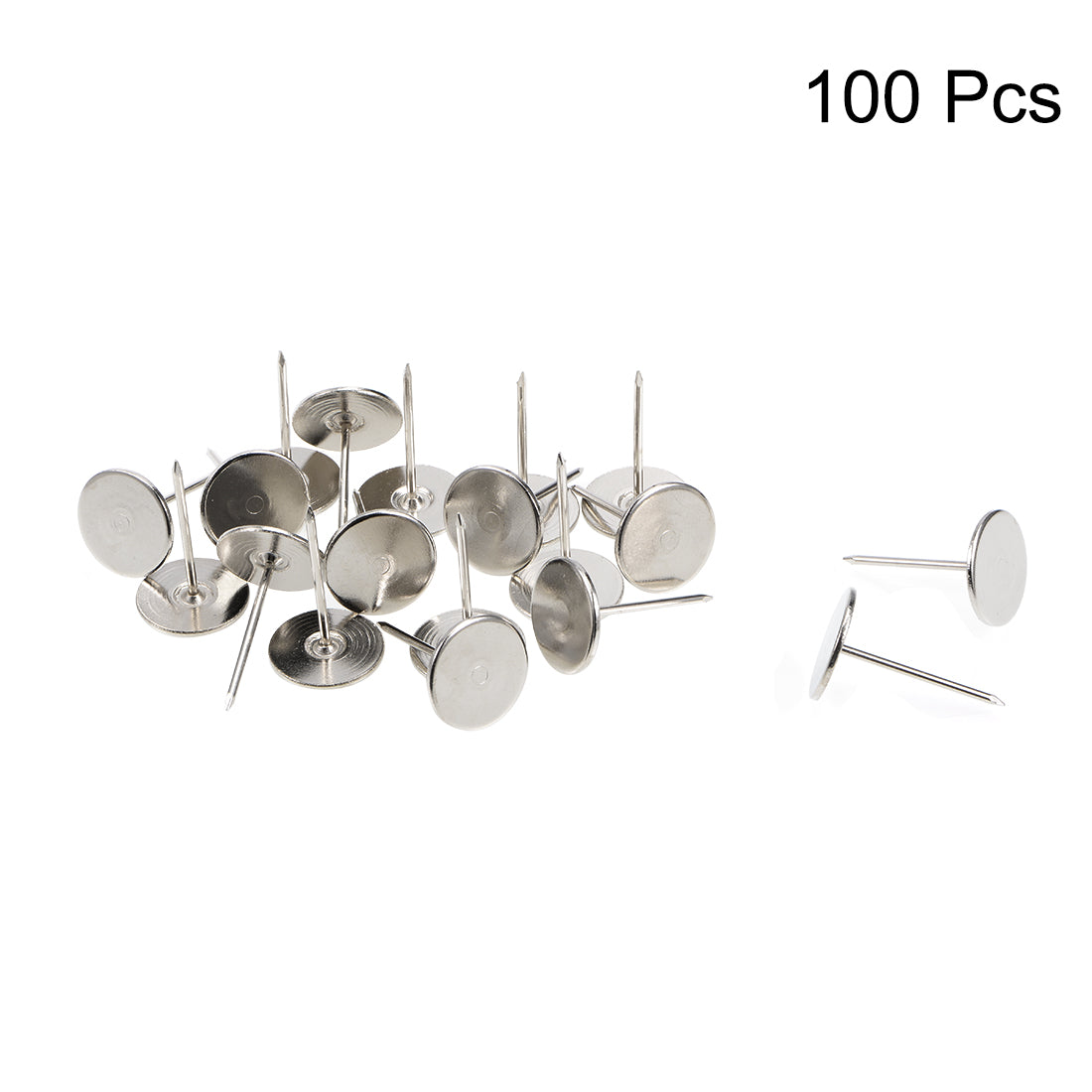 uxcell Uxcell Upholstery Nails Tacks 9.5mmx10mm Flat Head Furniture Nails Pins Silver Tone 100 Pcs