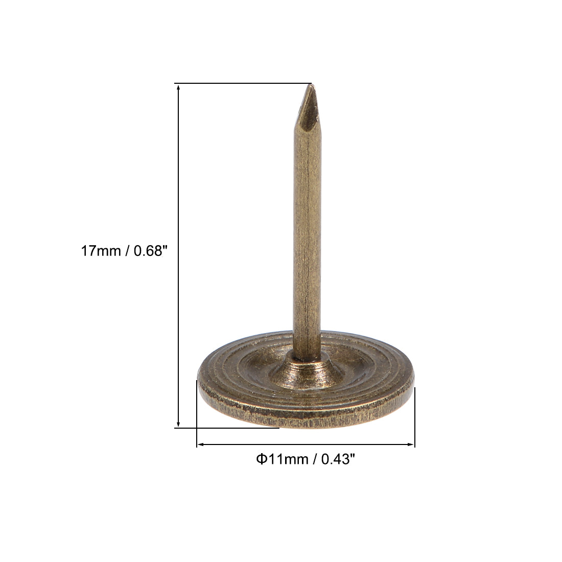 Uxcell 40-Pack Gold Tone Upholstery Nails - 18.5mm Square Head, Iron, Antique Furniture Decorative Tacks
