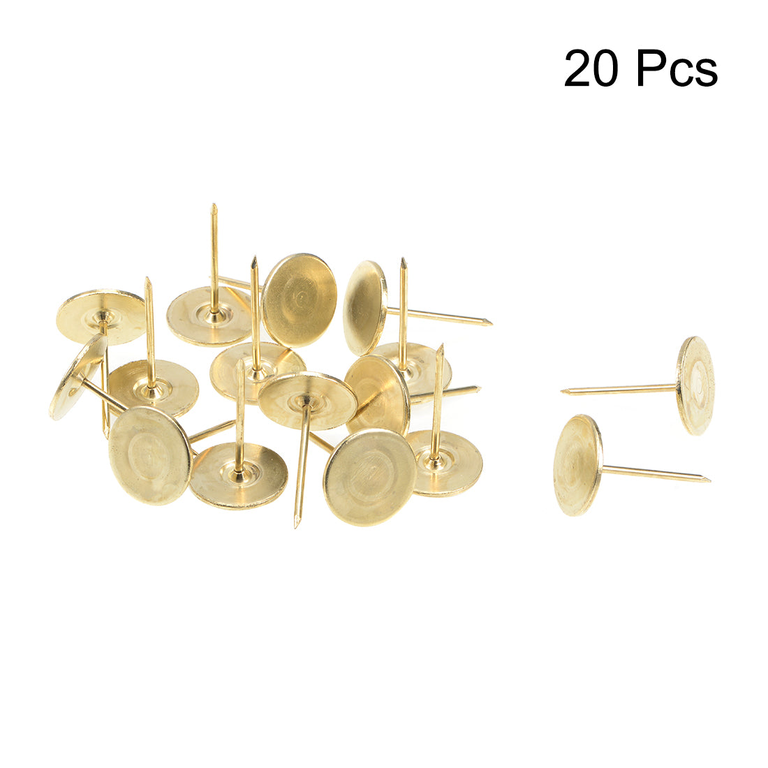 uxcell Uxcell Upholstery Nails Tacks 19mmx30mm Flat Head Furniture Nails Gold Tone 20 Pcs