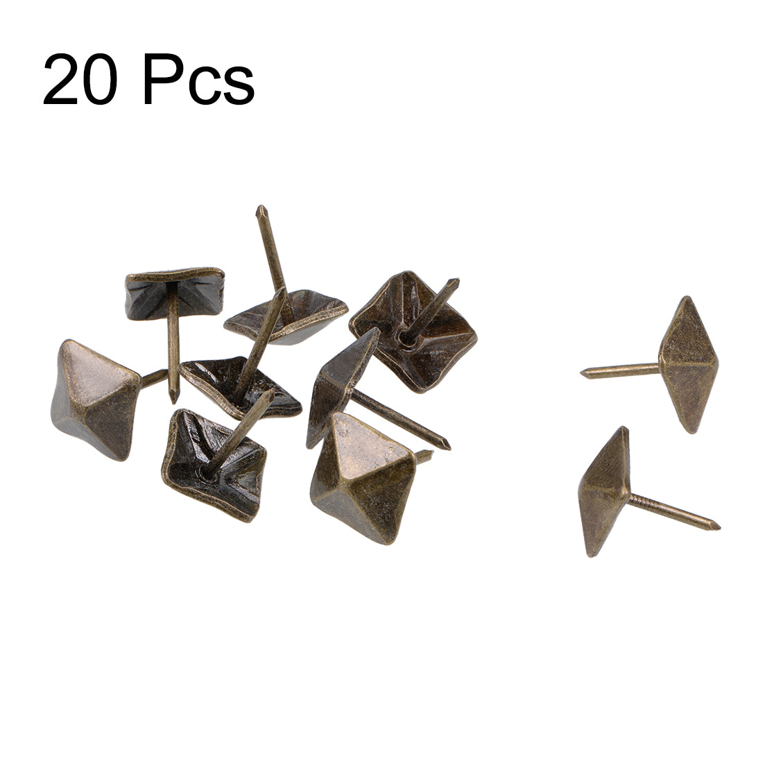 uxcell Uxcell Upholstery Nails Tacks 12mm Square Head Antique Furniture Nails Pins Bronze Tone 20 Pcs
