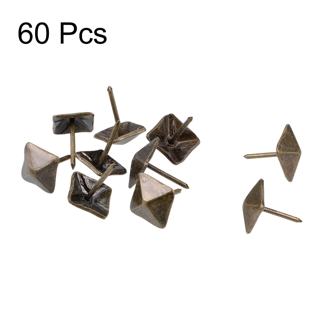 uxcell Uxcell Upholstery Nails Tacks 12mm Square Head Antique Furniture Nails Pins Bronze Tone 60 Pcs