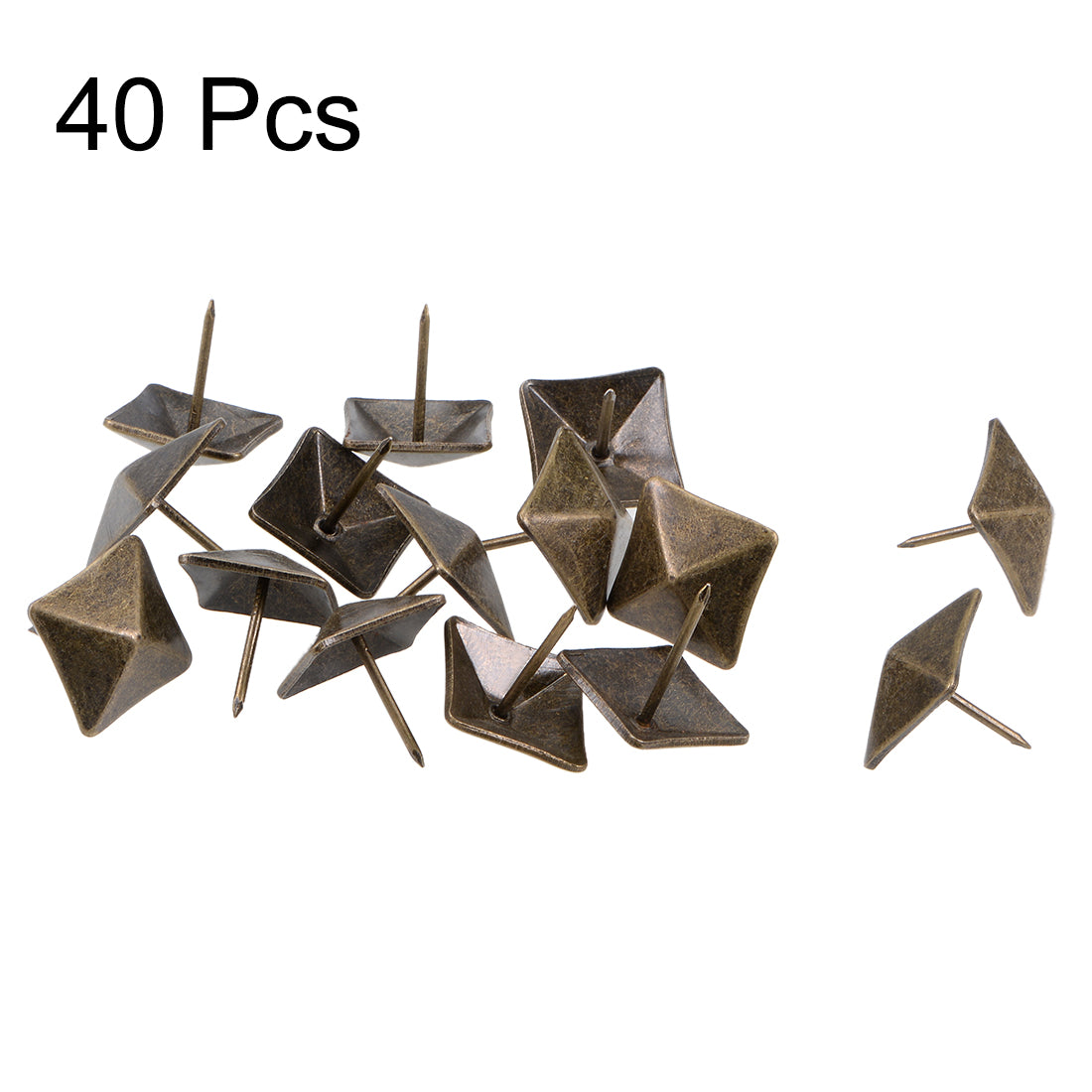 uxcell Uxcell Upholstery Nails Tacks 18mm Square Head Antique Furniture Nails Pins Bronze Tone 40 Pcs