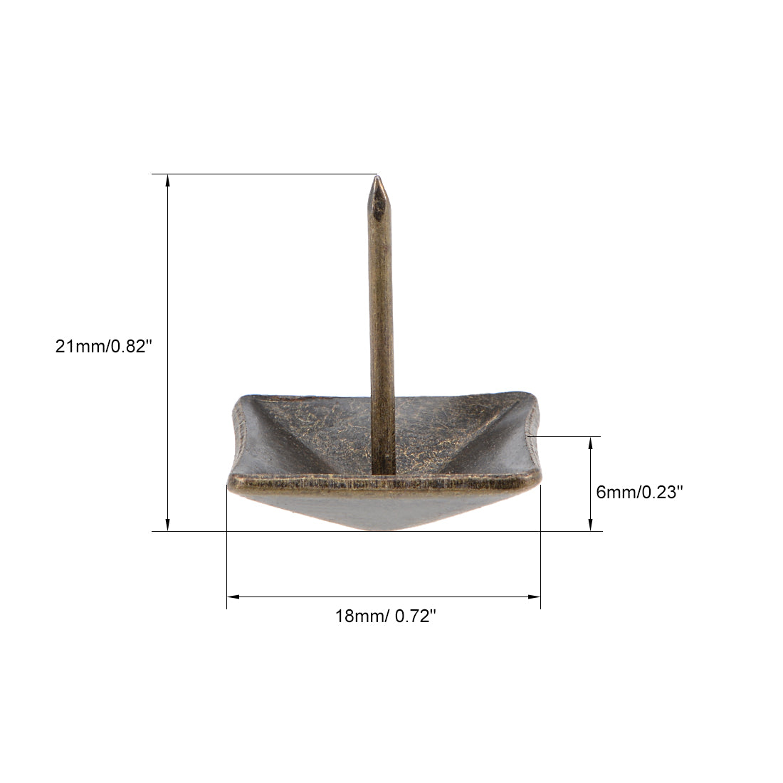 40Pcs Gold Tone Upholstery Nails – 18.5mm Square Head, Antique Furniture Tacks For DIY Decor