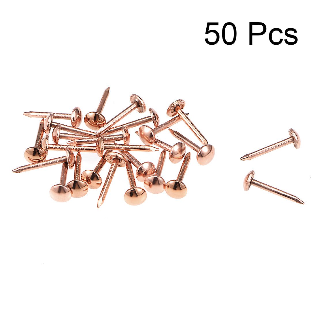 uxcell Uxcell Upholstery Nails Tacks 5mmx13mm Antique Round Thumb Push Pins Rose Gold Tone 50 Pcs