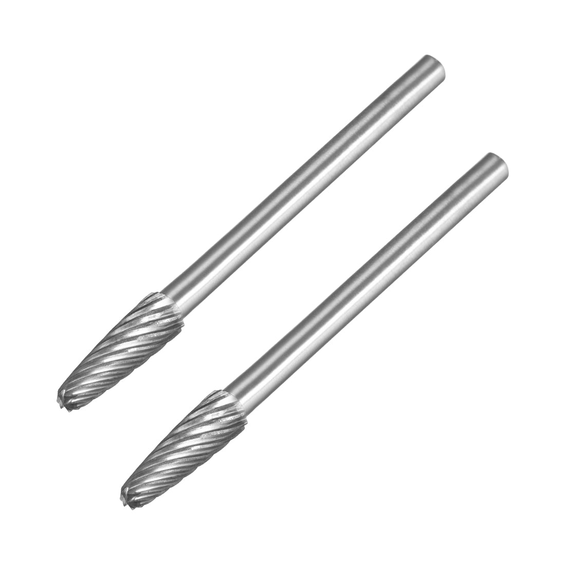 uxcell Uxcell Single Cut Rotary Burrs File Tree Shape with 1/8" Shank and 4 mm Head Size 2pcs