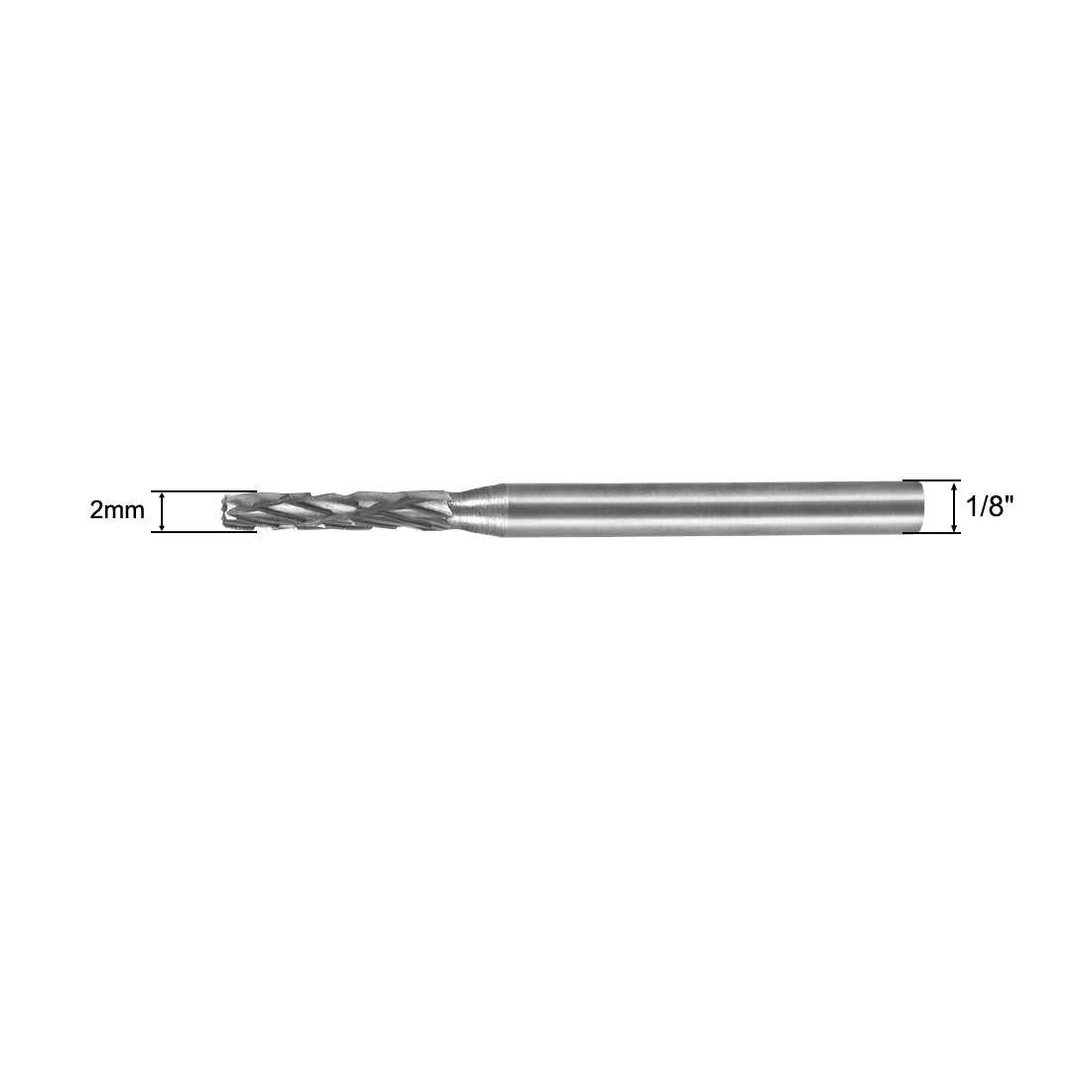uxcell Uxcell Double Cut Rotary Burrs File Cylinder Shape 2mm Shank and 1/8" Head Size