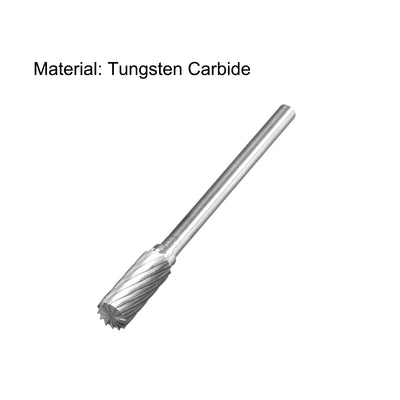 Harfington Uxcell Single Cut Rotary Burrs File Cylinder Shape 1/8" Shank and 5 mm Head Size