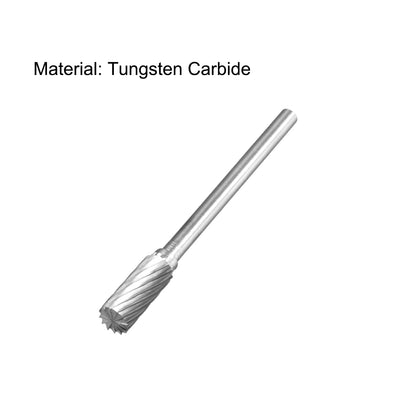 Harfington Uxcell Single Cut Rotary Burrs File Cylinder Shape 1/8" Shank and 5 mm Head Size 2pcs