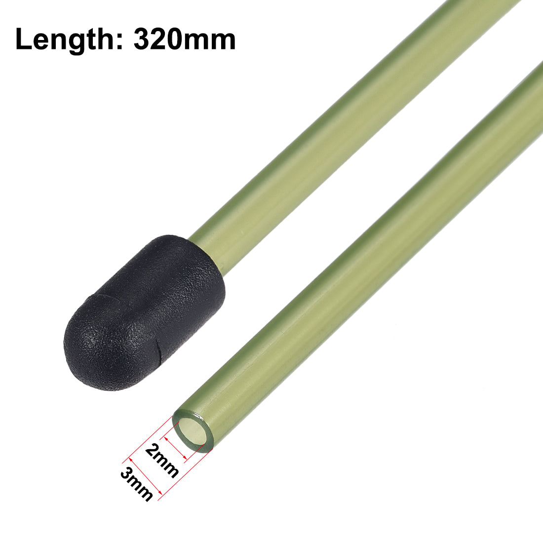 uxcell Uxcell RC Antenna Tube Green with Green Mount and Cap for RC Boat 5pcs