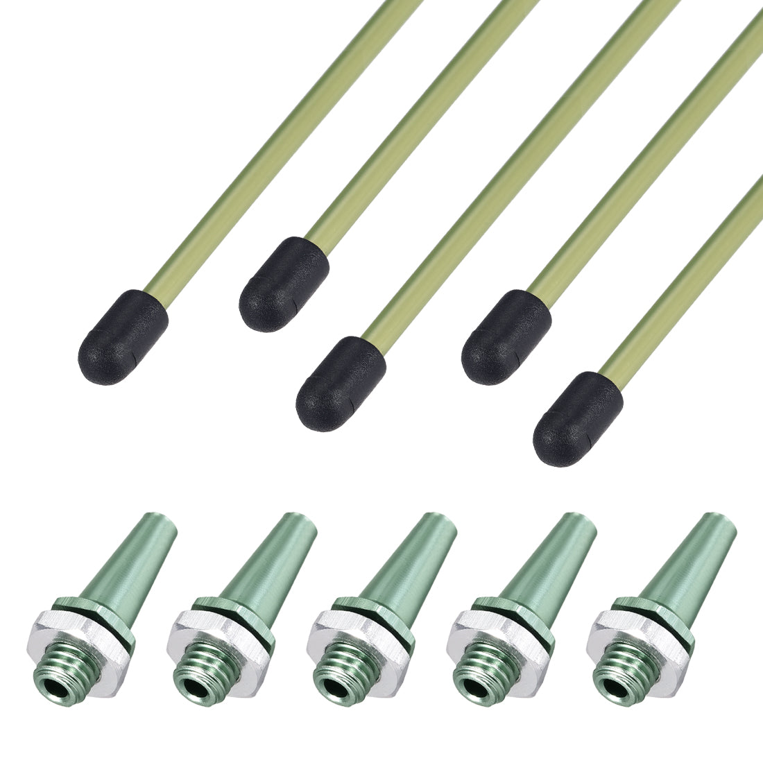 uxcell Uxcell RC Antenna Tube Green with Green Mount and Cap for RC Boat 5pcs