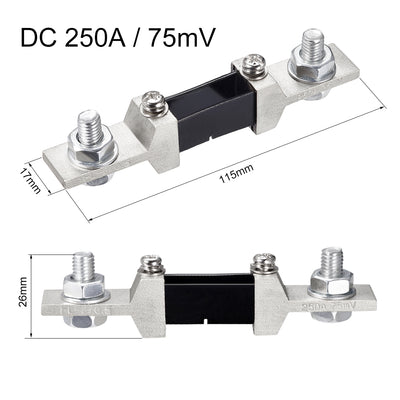 Harfington Uxcell Shunt Resistor 250A 75mV for DC Ammeter Panel Meter External FL-2 Shunt