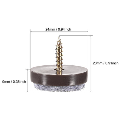 Harfington Uxcell Furniture Feet Nail Protector Screw-in 24mm Dia for Wooden Table Chair Leg 40pcs