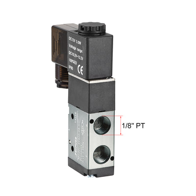 Harfington Uxcell 3V210-08 Pneumatic Air NC Single Piloted  Electrical Control Solenoid Valve DC 12V 3 Way 2 Position 1/4" PT Internally Acting Type