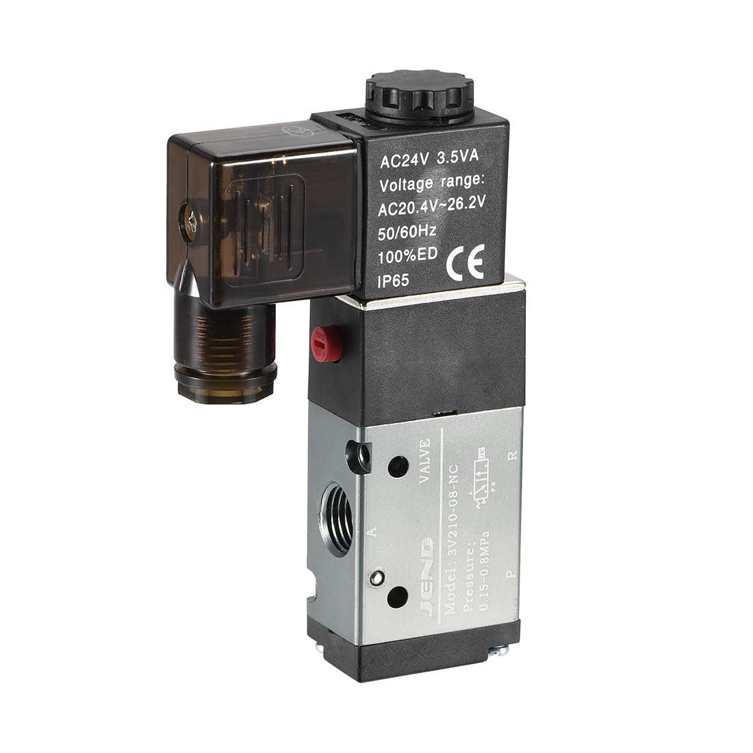 uxcell Uxcell 3V210-08 Pneumatic Air NC Single Piloted  Electrical Control Solenoid Valve AC 24V 3 Way 2 Position 1/4" PT Internally Acting Type