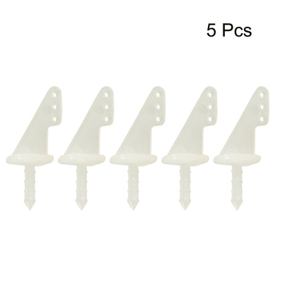 Harfington Uxcell Control Horn, 13x9mm Nylon Horns with 3 Holes 0.8mm for RC Airplane Parts Beige 5pcs