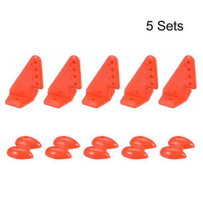 Harfington Uxcell Control Horn, 27x20mm Plastic Horns with 4 Holes 1.4mm for RC Airplane Parts Red 5 Sets
