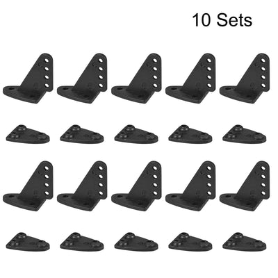 Harfington Uxcell Control Horn, 20x21mm Plastic Horns with 4 Holes 1.6mm for RC Airplane Parts Black 10 Sets