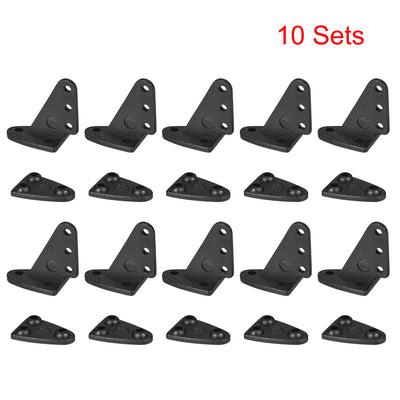 Harfington Uxcell Control Horn, 16x17mm Plastic Horns with 3 Holes 1.6mm for RC Airplane Parts Black 10 Sets
