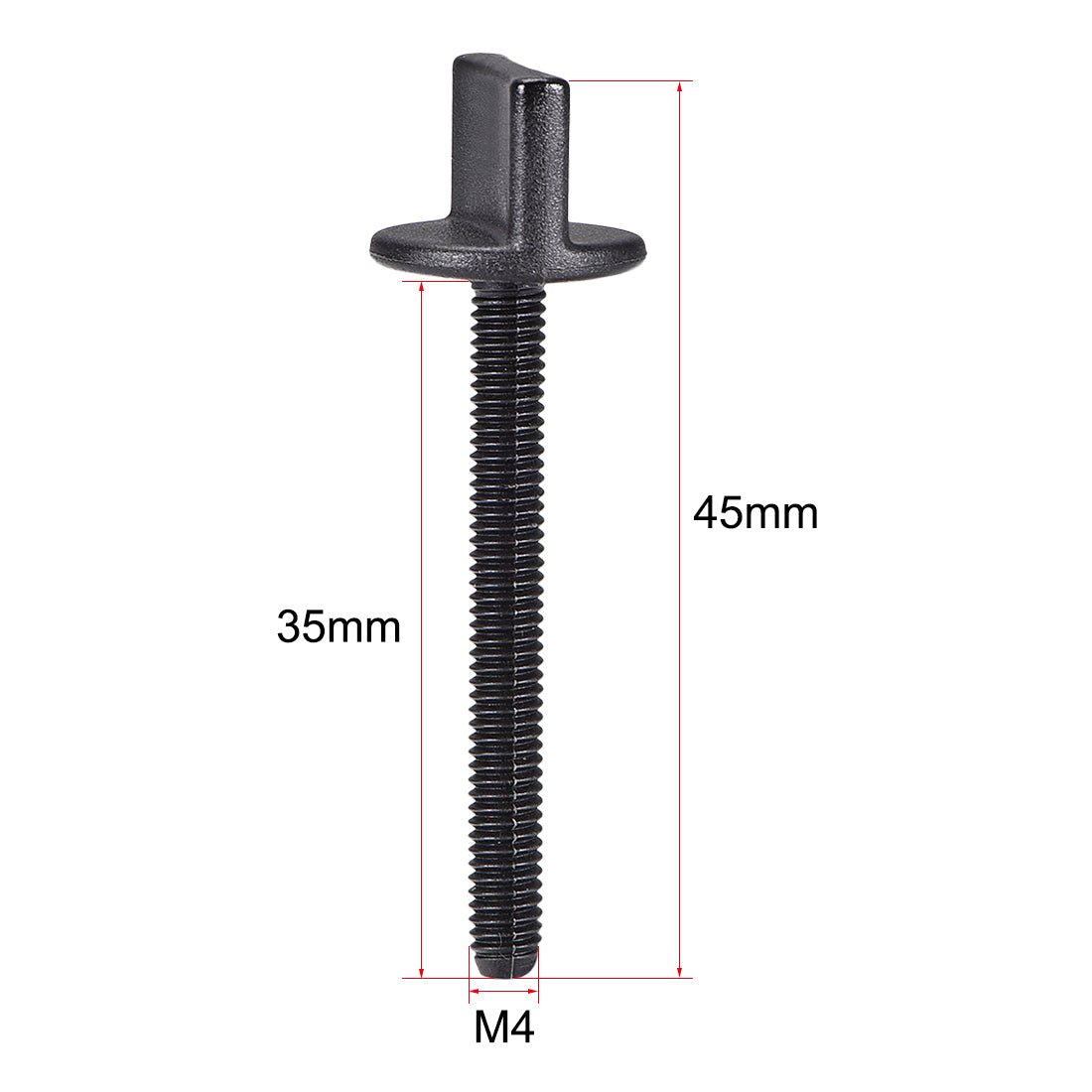 uxcell Uxcell M4 x 35mm Thumb Screw Bolt Nylon Plastic Screws Metric Thread 5 Pcs