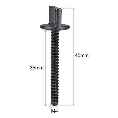 Harfington Uxcell M4 x 35mm Thumb Screw Bolt Nylon Plastic Screws Metric Thread 5 Pcs
