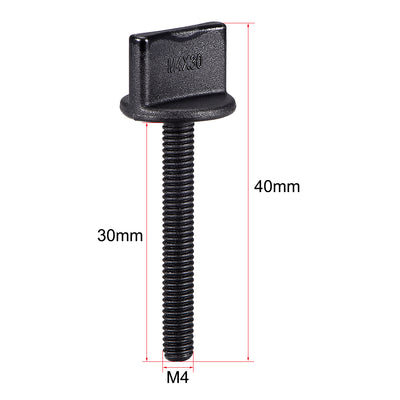 Harfington Uxcell M4 x 30mm Thumb Screw Bolt Nylon Plastic Screws Metric Thread 10 Pcs