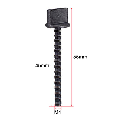 Harfington Uxcell M4 x 45mm Thumb Screw Bolt Nylon Plastic Screws Metric Thread 5 Pcs
