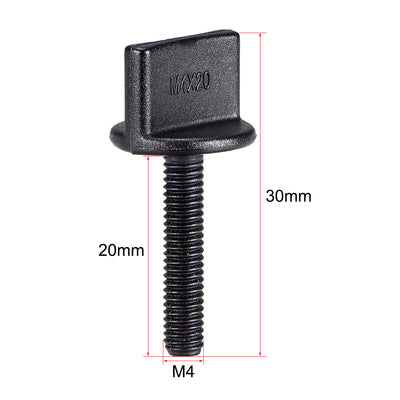 Harfington Uxcell M4 x 20mm Thumb Screw with T Nut Plastic Screws Metric Thread 2 Pcs