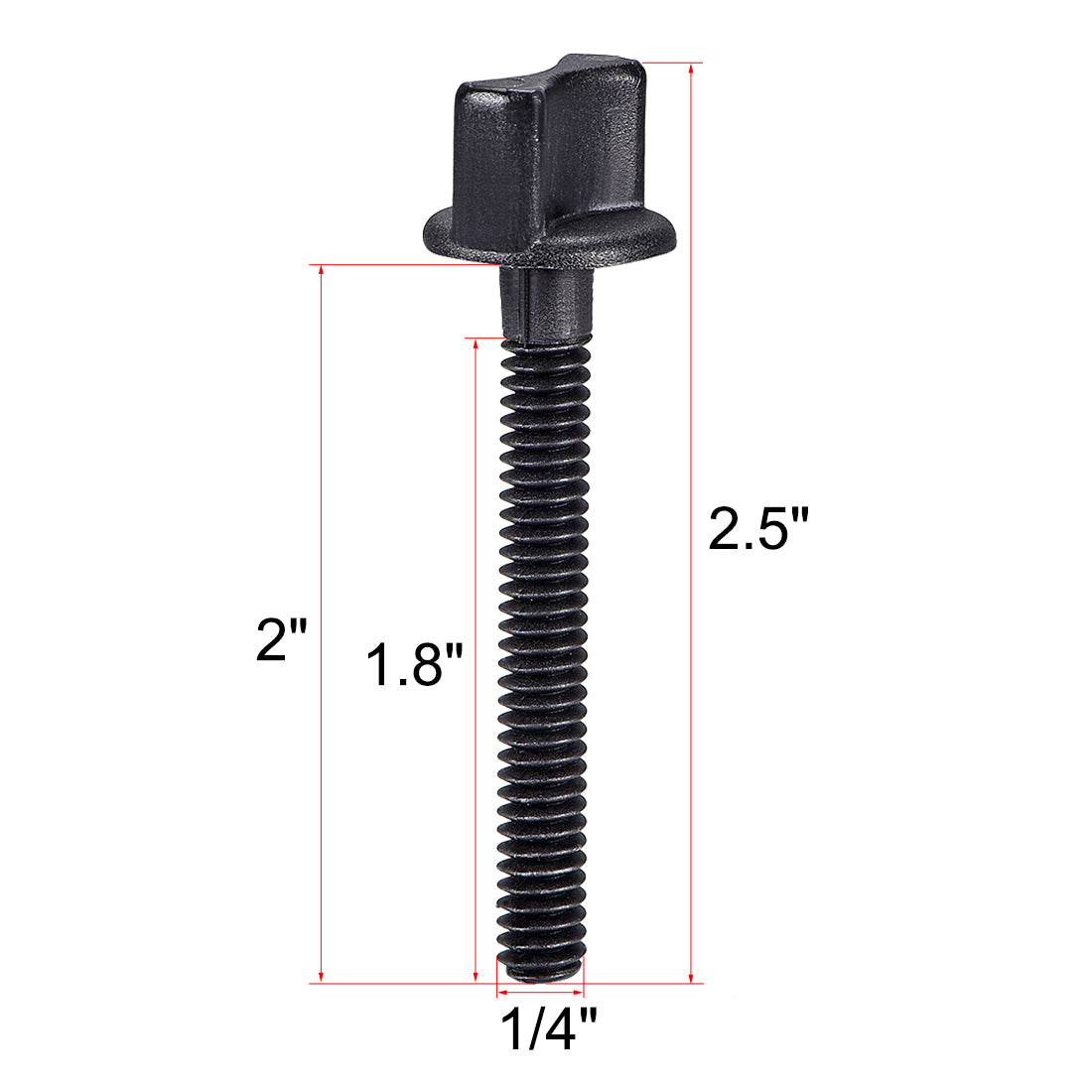 uxcell Uxcell 1/4" x 2 Inches Thumb Screw Bolt Hand Driven Spade Plastic Screws British Standard Thread for RC Model Aircraft 5 Pcs