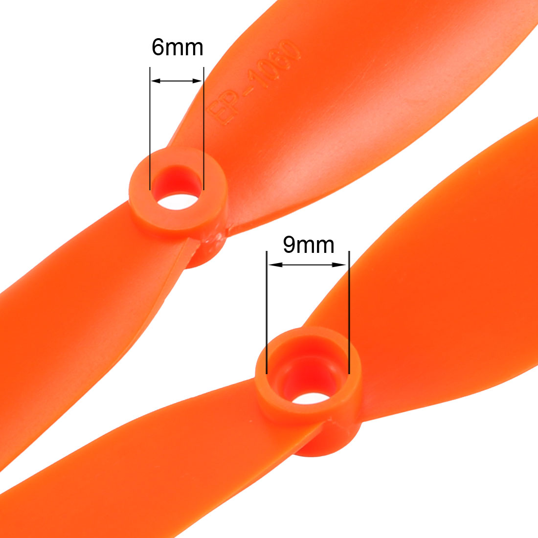 uxcell Uxcell RC Propellers  1060 10x6 Inch 2-Vane Fixed-Wing for Airplane Toy, Nylon Orange 4pcs with Adapter Rings