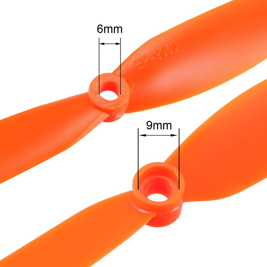 uxcell Uxcell RC Propellers  9050 9x5 Inch 2-Vane Fixed-Wing for Airplane Toy, Nylon Orange 10pcs with Adapter Rings