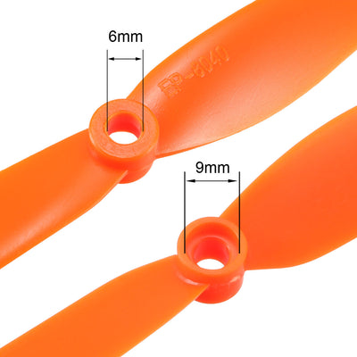 Harfington Uxcell RC Propellers  8040 8x4 Inch 2-Vane Fixed-Wing for Airplane Toy, Nylon Orange 4pcs with Adapter Rings